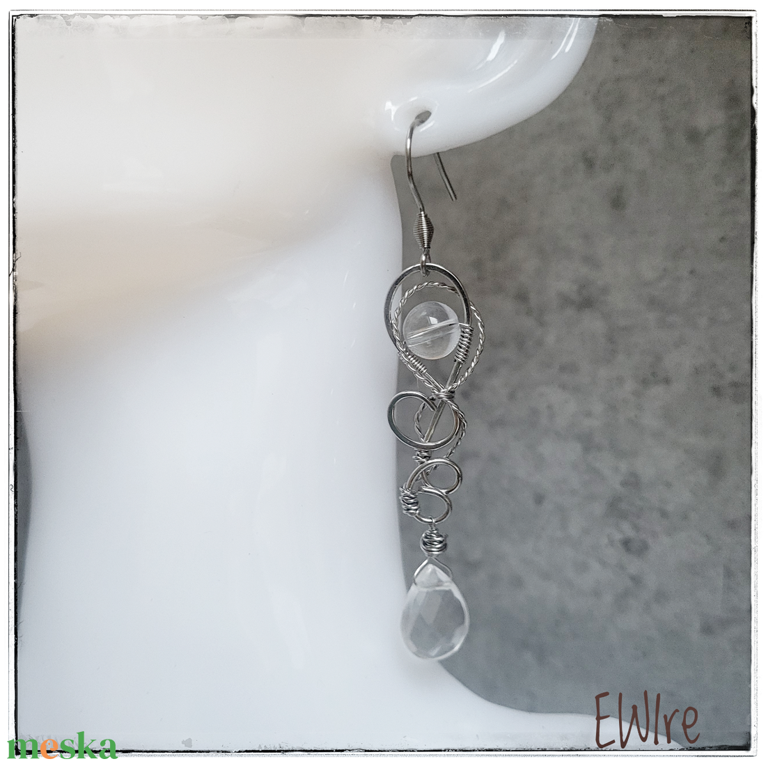 Hegyikristály fülbevaló, Orvosi fém fülbevaló, tünde fülbevaló - ékszer - fülbevaló - lógó csepp fülbevaló - Meska.hu Hegyikristály fülbevaló, Orvosi fém fülbevaló, tünde fülbevaló - ékszer - fülbevaló - lógó csepp fülbevaló - Meska.hu