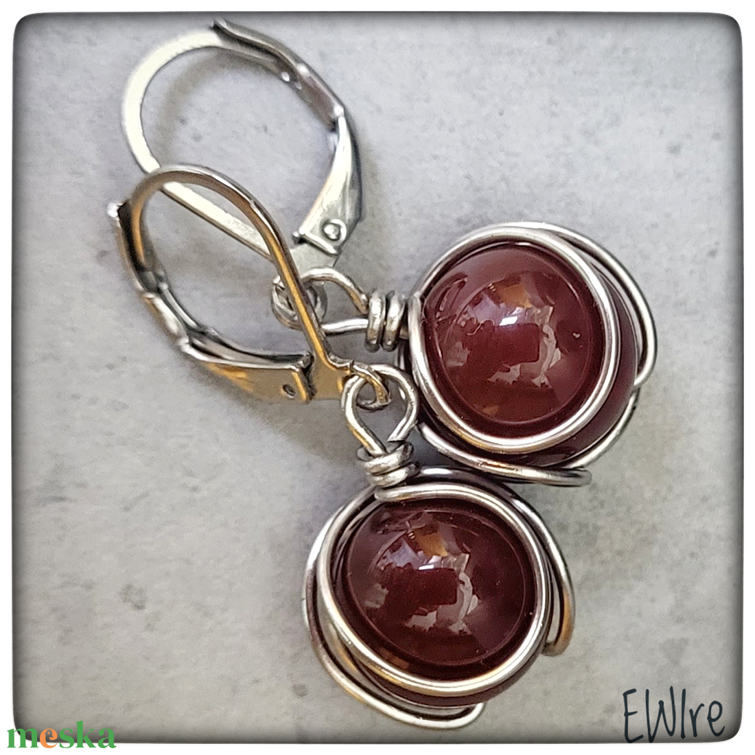 Karneol fülbevaló, Orvosi fém fülbevaló - ékszer - fülbevaló - lógós kerek fülbevaló - Meska.hu Karneol fülbevaló, Orvosi fém fülbevaló - ékszer - fülbevaló - lógós kerek fülbevaló - Meska.hu