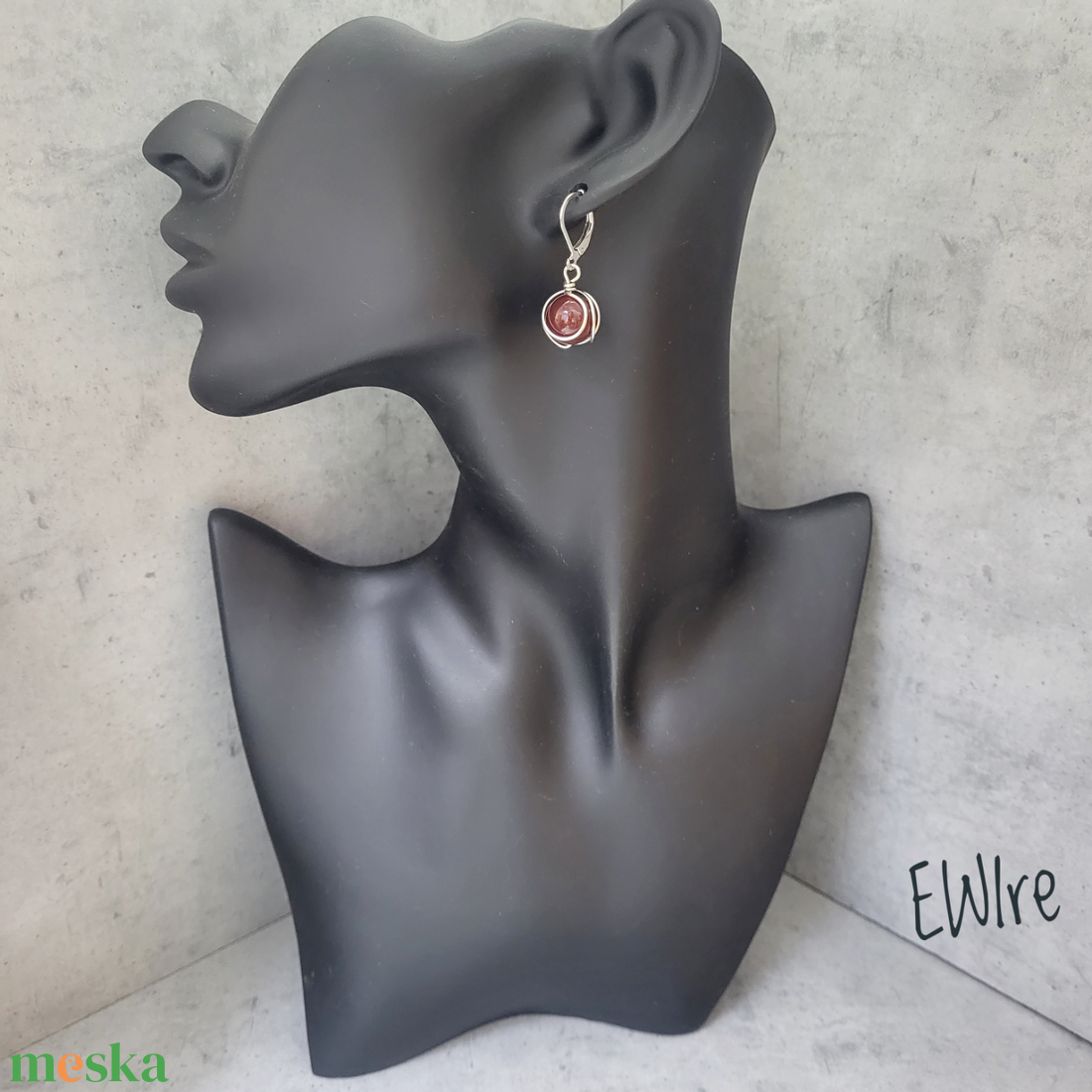Karneol fülbevaló, Orvosi fém fülbevaló - ékszer - fülbevaló - lógós kerek fülbevaló - Meska.hu Karneol fülbevaló, Orvosi fém fülbevaló - ékszer - fülbevaló - lógós kerek fülbevaló - Meska.hu