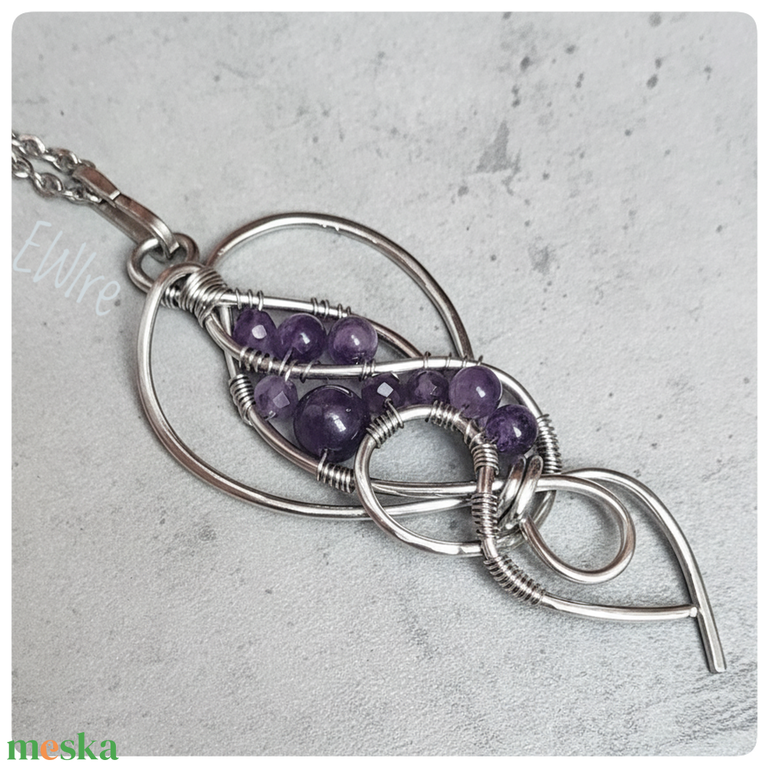 Lila ametiszt tünde medál - ékszer - nyaklánc - medál - Meska.hu