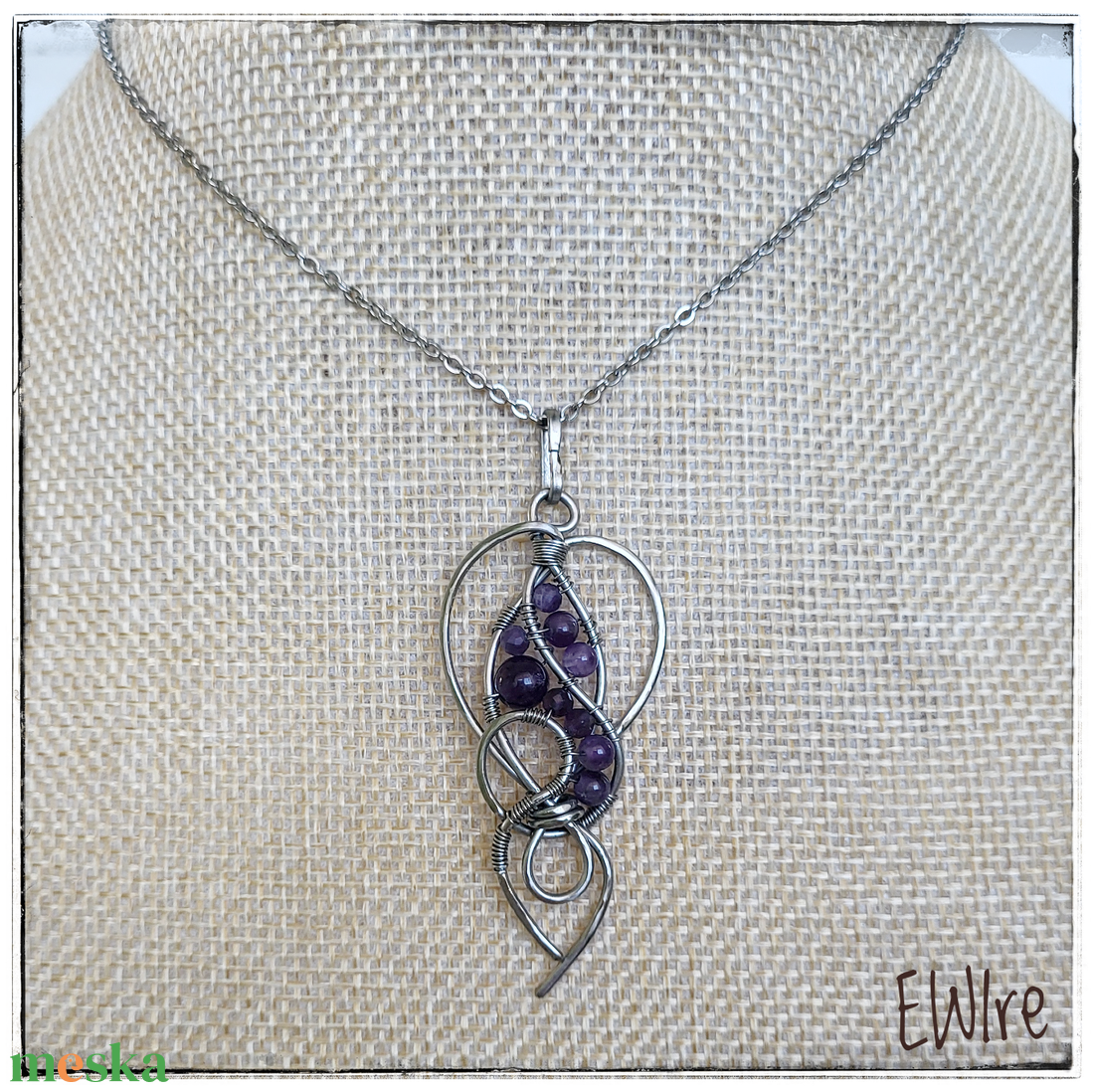 Lila ametiszt tünde medál - ékszer - nyaklánc - medál - Meska.hu