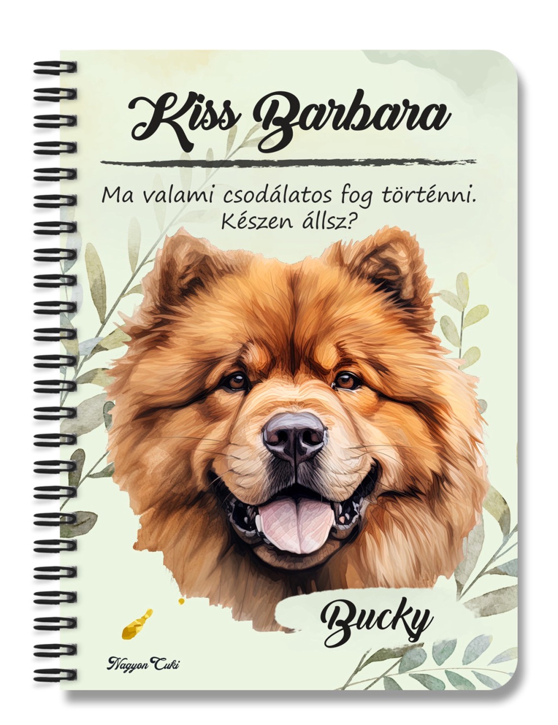 Személyre szabható - Csau Csau portré mintás A5-ös füzet - otthon & életmód - papír, írószer - jegyzetfüzet & napló - Meska.hu