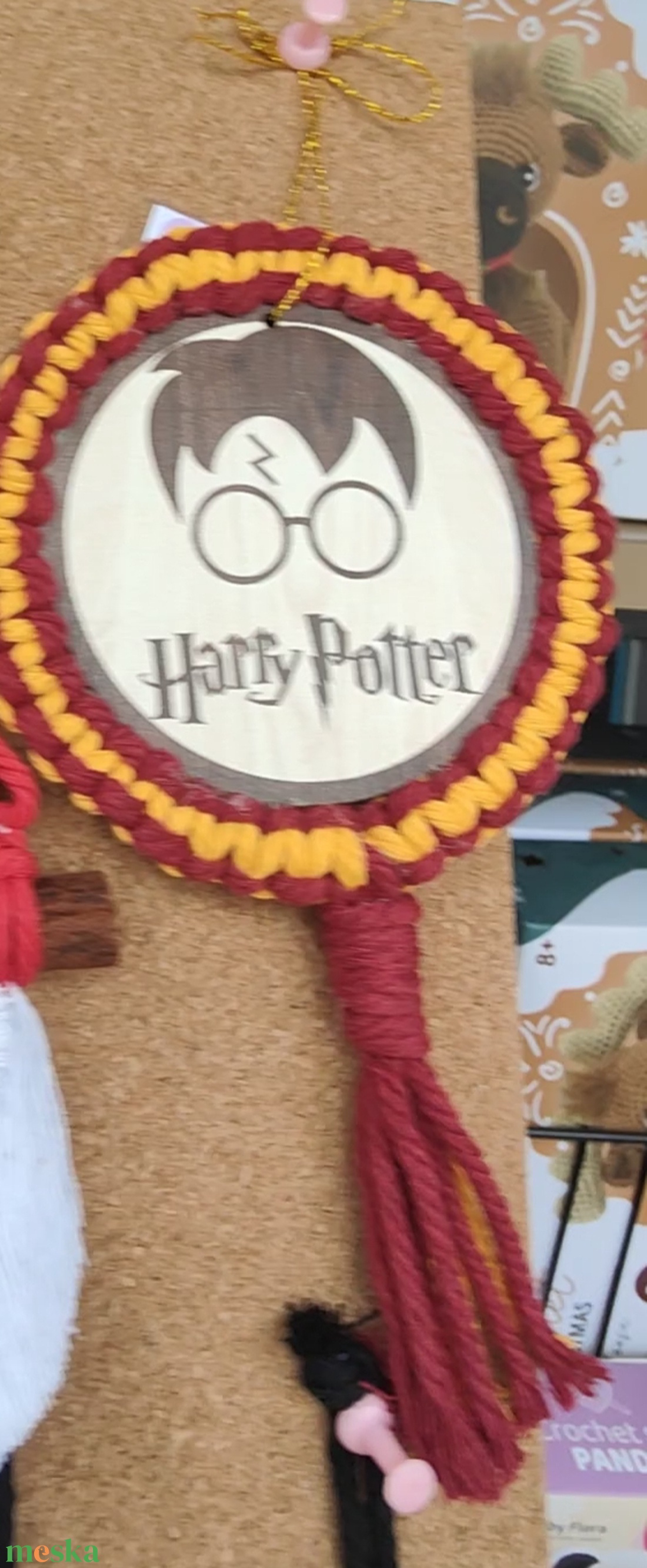 Harry Potter Stílusú makramé  keretes karácsonyfadísz - karácsony - karácsonyi lakásdekoráció - karácsonyfadíszek - Meska.hu