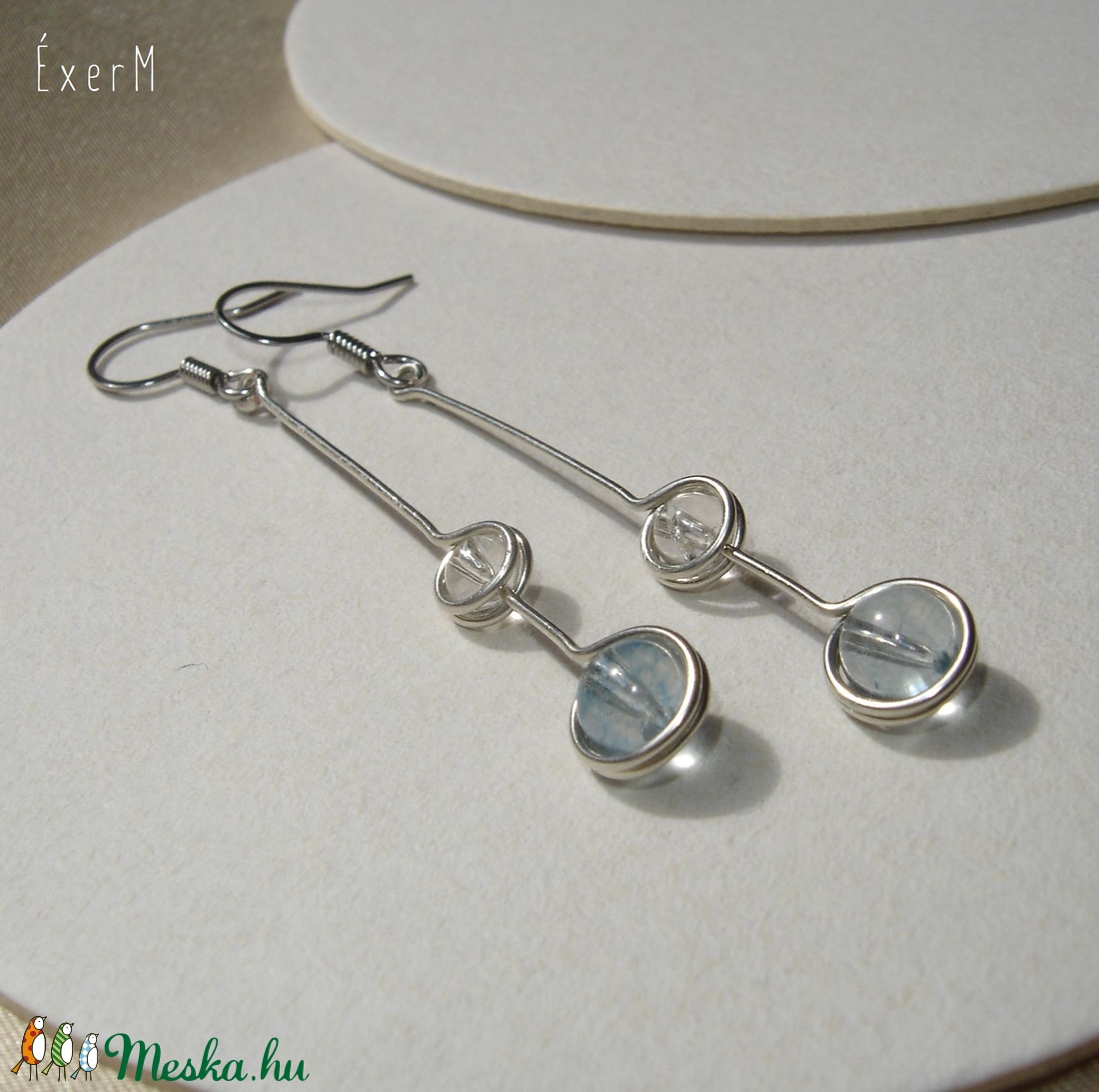 Crystal clear áttetsző ásvány duo fülbevaló - ékszer - fülbevaló - lógó fülbevaló - Meska.hu Crystal clear áttetsző ásvány duo fülbevaló - ékszer - fülbevaló - lógó fülbevaló - Meska.hu