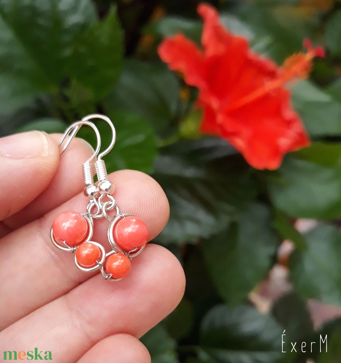 Pink korall mini duo fülbevaló - ékszer - fülbevaló - lógó fülbevaló - Meska.hu Pink korall mini duo fülbevaló - ékszer - fülbevaló - lógó fülbevaló - Meska.hu