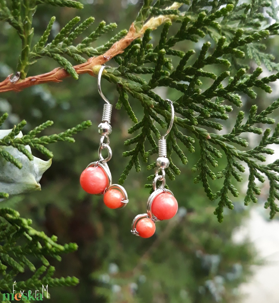 Pink korall mini duo fülbevaló - ékszer - fülbevaló - lógó fülbevaló - Meska.hu Pink korall mini duo fülbevaló - ékszer - fülbevaló - lógó fülbevaló - Meska.hu