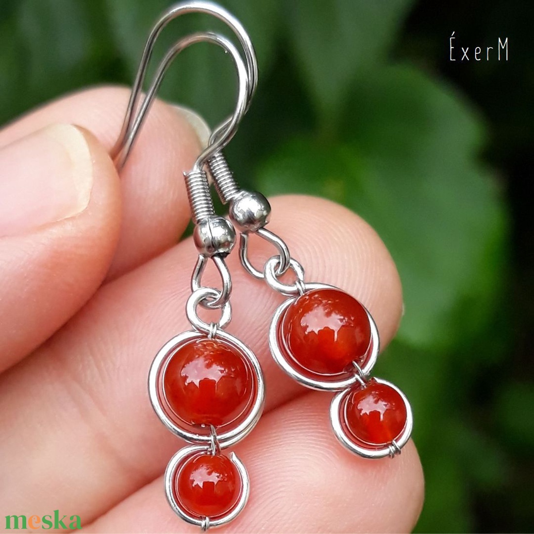 Narancs ásvány mini duo fülbevaló - ékszer - fülbevaló - lógó fülbevaló - Meska.hu Narancs ásvány mini duo fülbevaló - ékszer - fülbevaló - lógó fülbevaló - Meska.hu