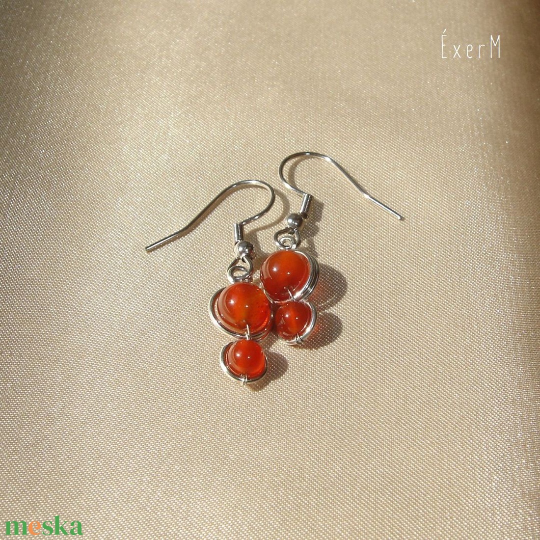 Narancs ásvány mini duo fülbevaló - ékszer - fülbevaló - lógó fülbevaló - Meska.hu Narancs ásvány mini duo fülbevaló - ékszer - fülbevaló - lógó fülbevaló - Meska.hu