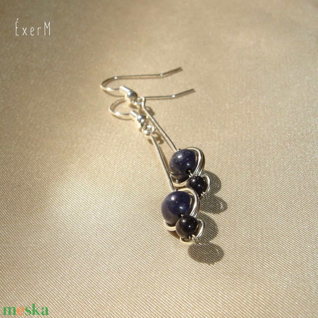 Sötétkék homokkő és lapis lazuli hosszú duo fülbevaló - ékszer - fülbevaló - lógó fülbevaló - Meska.hu Sötétkék homokkő és lapis lazuli hosszú duo fülbevaló - ékszer - fülbevaló - lógó fülbevaló - Meska.hu