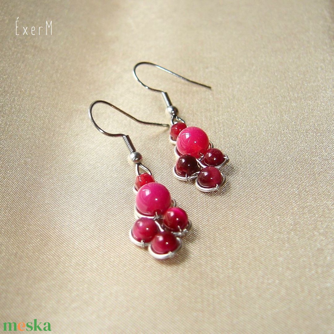 Pink ásvány fülbevaló - ékszer - fülbevaló - lógó fülbevaló - Meska.hu Pink ásvány fülbevaló - ékszer - fülbevaló - lógó fülbevaló - Meska.hu