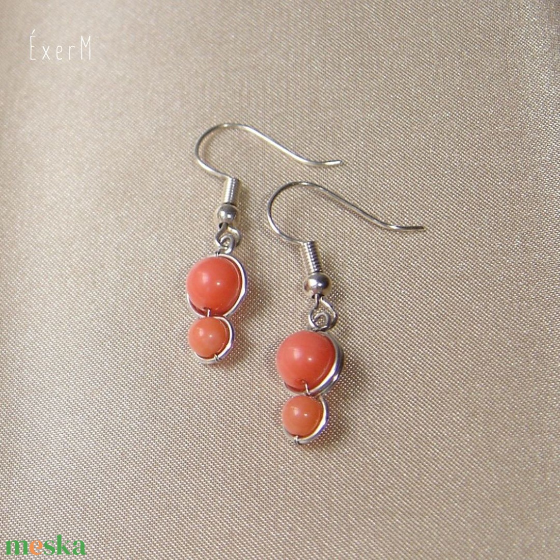 Pink korall mini duo fülbevaló - ékszer - fülbevaló - lógó fülbevaló - Meska.hu Pink korall mini duo fülbevaló - ékszer - fülbevaló - lógó fülbevaló - Meska.hu