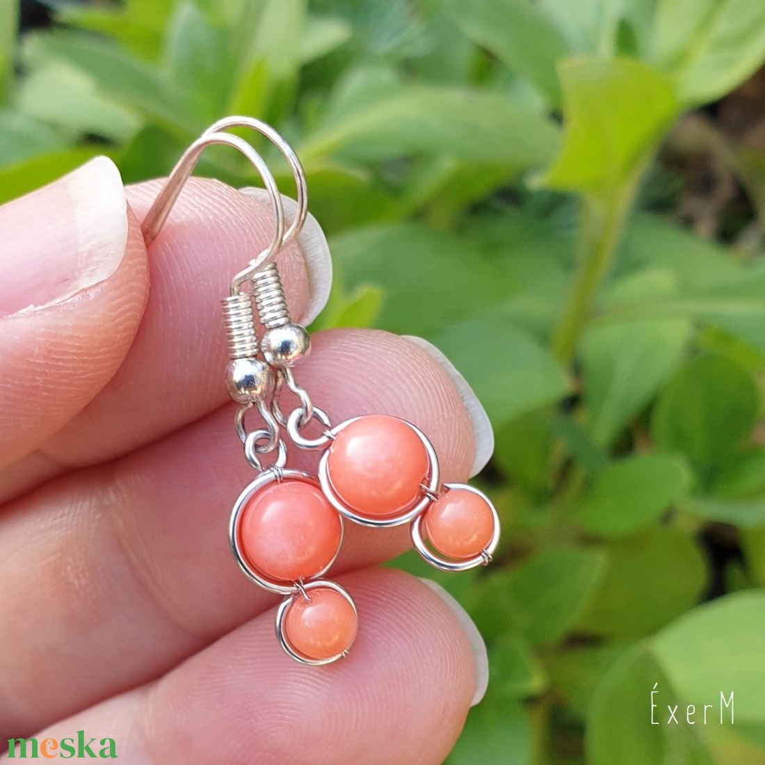 Pink korall mini duo fülbevaló - ékszer - fülbevaló - lógó fülbevaló - Meska.hu Pink korall mini duo fülbevaló - ékszer - fülbevaló - lógó fülbevaló - Meska.hu