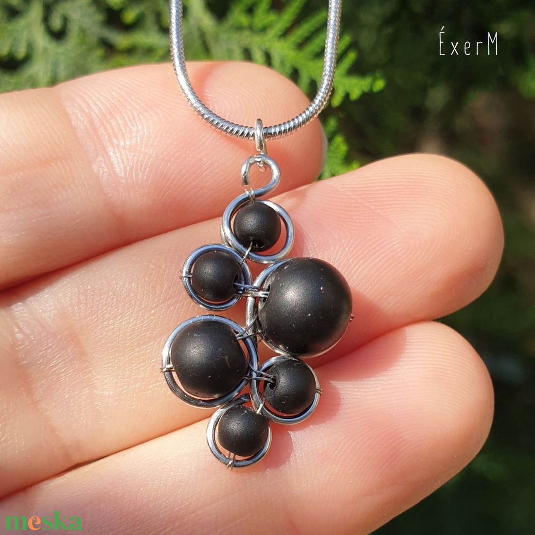 Black grapes ásvány fürt medálos nyaklánc - ékszer - nyaklánc - medálos nyaklánc - Meska.hu