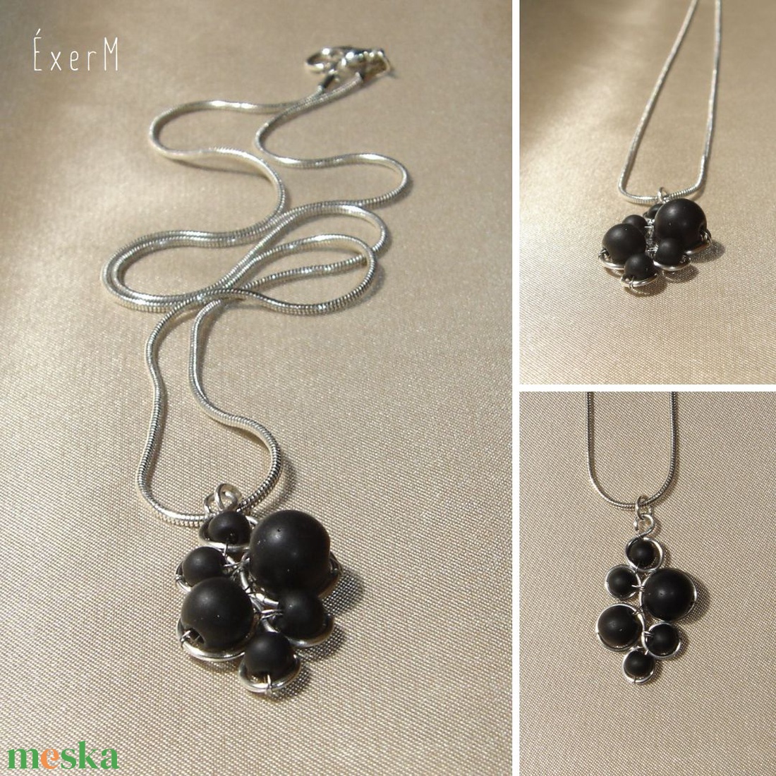 Black grapes ásvány fürt medálos nyaklánc - ékszer - nyaklánc - medálos nyaklánc - Meska.hu