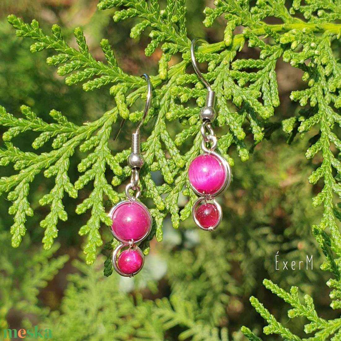 Pink ásvány mini duo fülbevaló - ékszer - fülbevaló - lógó fülbevaló - Meska.hu Pink ásvány mini duo fülbevaló - ékszer - fülbevaló - lógó fülbevaló - Meska.hu