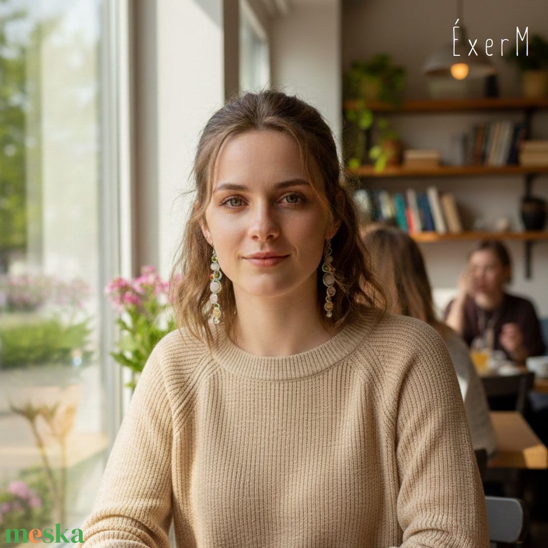 Színes ásvány fülbevaló - ékszer - fülbevaló - lógó fülbevaló - Meska.hu