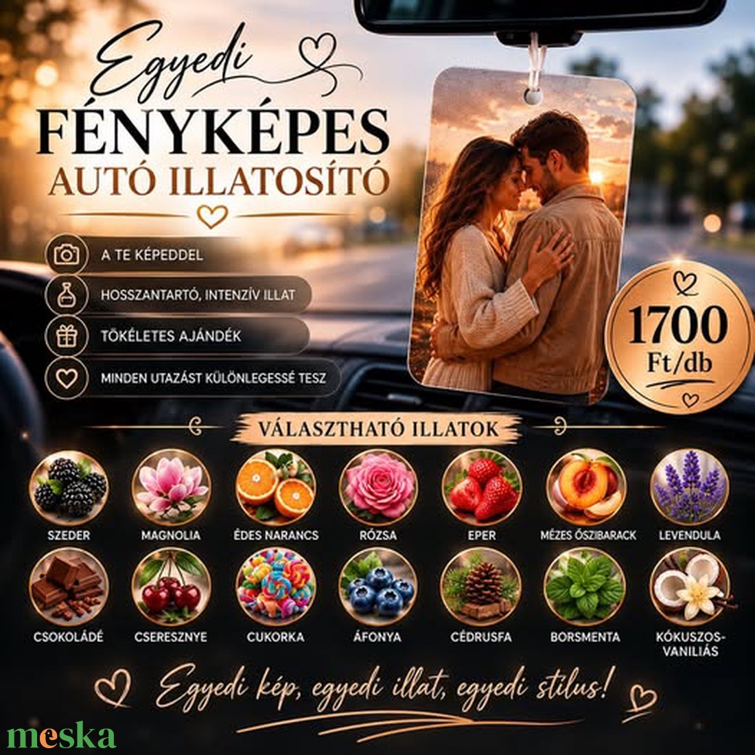 Egyedi Fényképes autóillatosító - otthon & életmód - autó - autós illatosító - Meska.hu