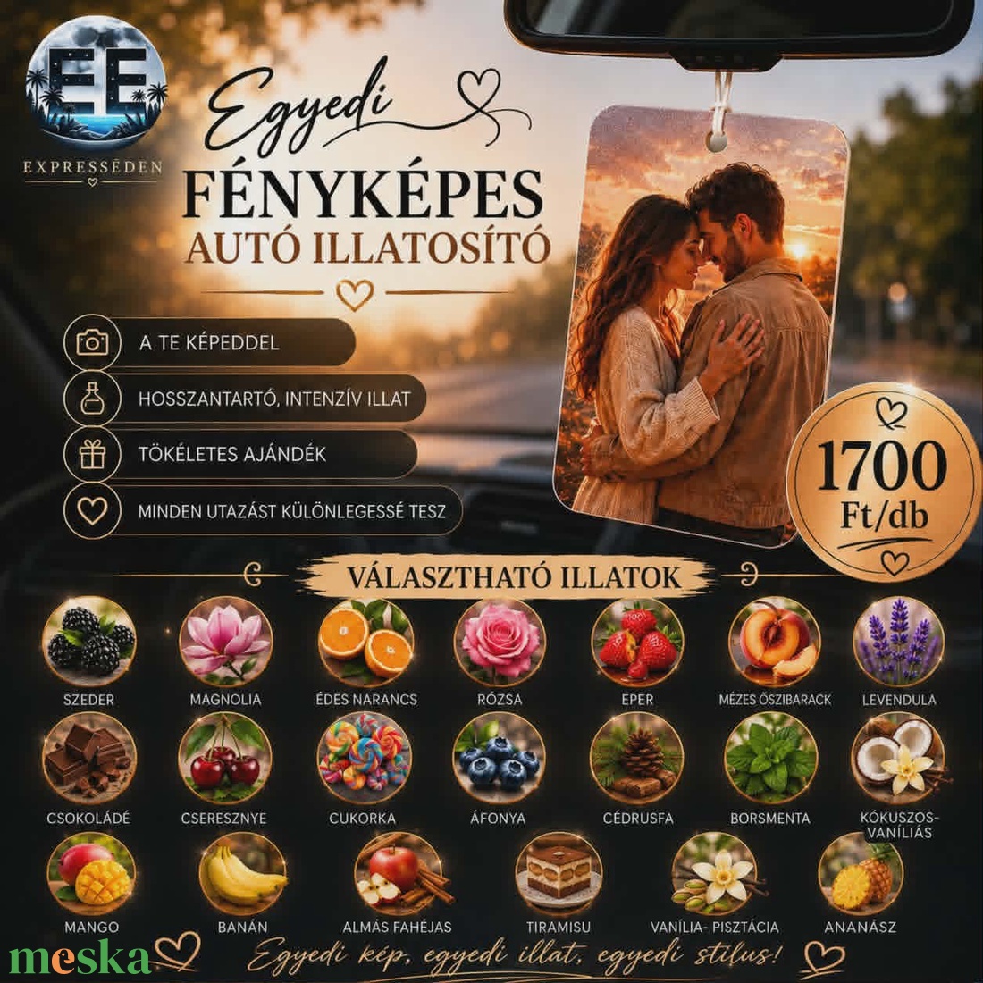 Egyedi Fényképes autóillatosító - otthon & életmód - autó - autós illatosító - Meska.hu