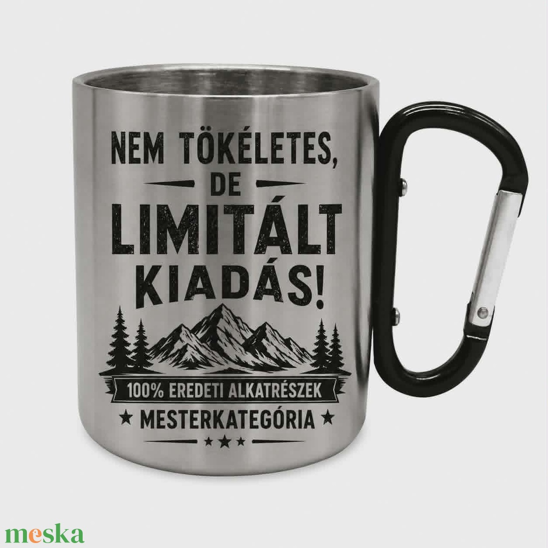 Karabíneres fém bögre 300ml - otthon & életmód - konyhafelszerelés, tálalás - tálalás - bögre & csésze - Meska.hu