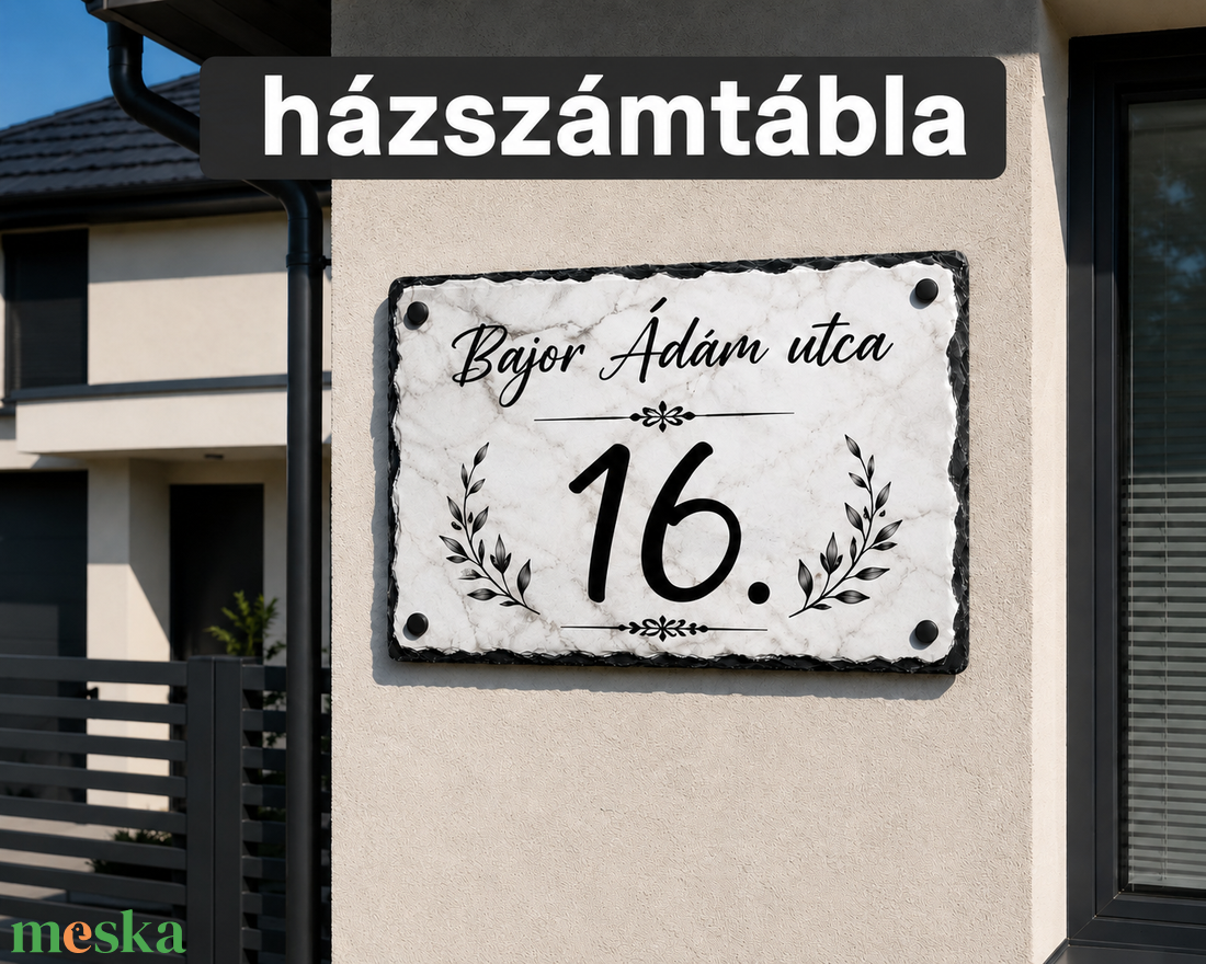 Egyedi Házszám tábla - otthon & életmód - ház & kert - házszám - Meska.hu