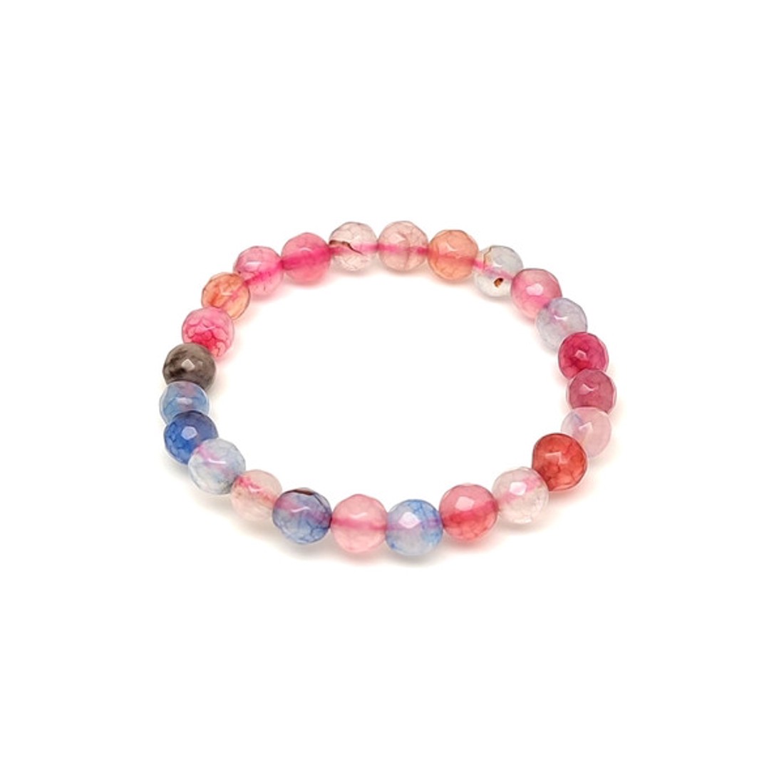 Fazettált kék-pink achát golyós gyerek ásvány karkötő 6mm - ékszer - karkötő - ásványkarkötő - Meska.hu