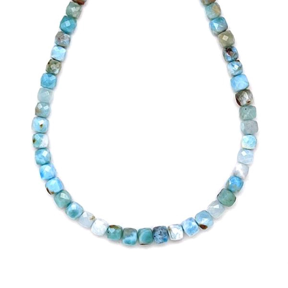 Larimár fazettált kocka 4x4mm ékszerkészítő alapanyag (füzér) - kellékek & szerszámok - ásvány alapanyag - ásványfüzér - Meska.hu