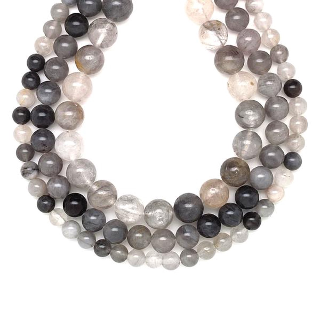 Kvarc szürke golyó 6-7mm � ékszerkészítő alapanyag (füzér) - kellékek & szerszámok - ásvány alapanyag - ásványfüzér - Meska.hu