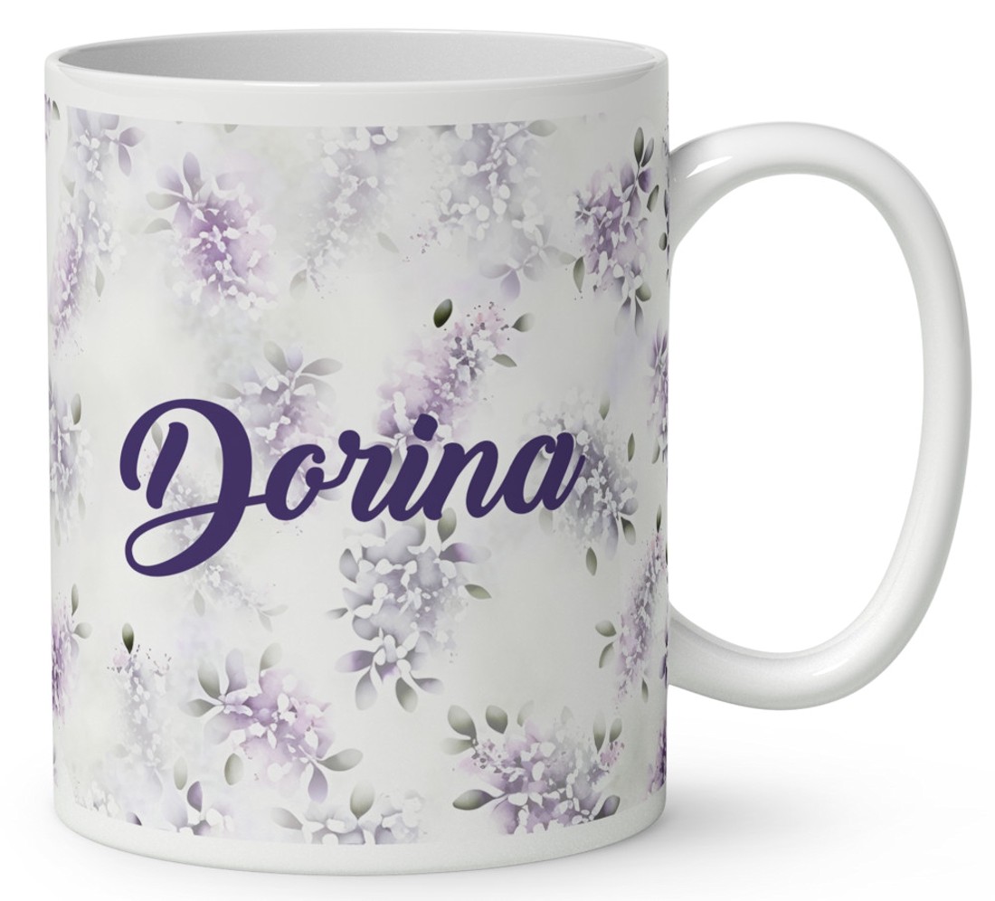 Névvel kérhető - Cuki levendulás manólány levéllel mintás bögre - otthon & életmód - konyhafelszerelés, tálalás - tálalás - bögre & csésze - Meska.hu