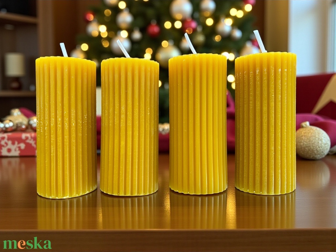 4 darabos méhviasz gyertya csomag - otthon & életmód - gyertya, illat, aroma - aromalámpa - Meska.hu