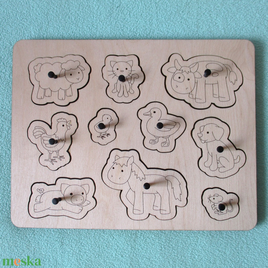Állatos kirakó - tanya, 10 db-os - játék & sport - puzzle - forma puzzle - Meska.hu