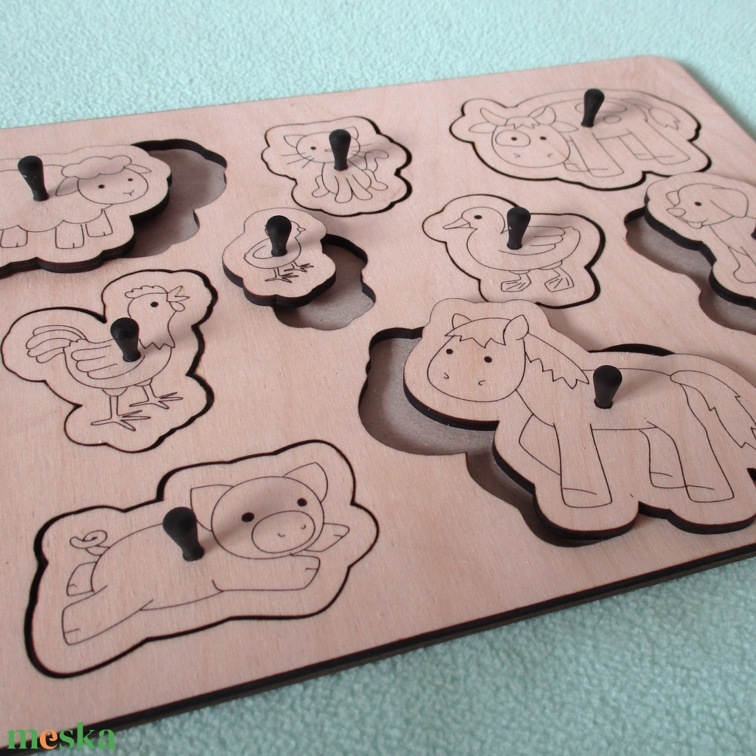 Állatos kirakó - tanya, 10 db-os - játék & sport - puzzle - forma puzzle - Meska.hu