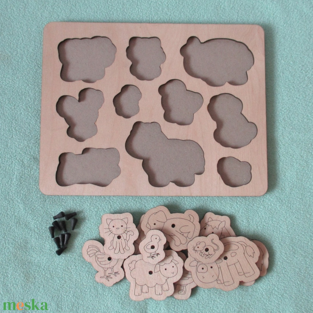 Állatos kirakó - tanya, 10 db-os - játék & sport - puzzle - forma puzzle - Meska.hu