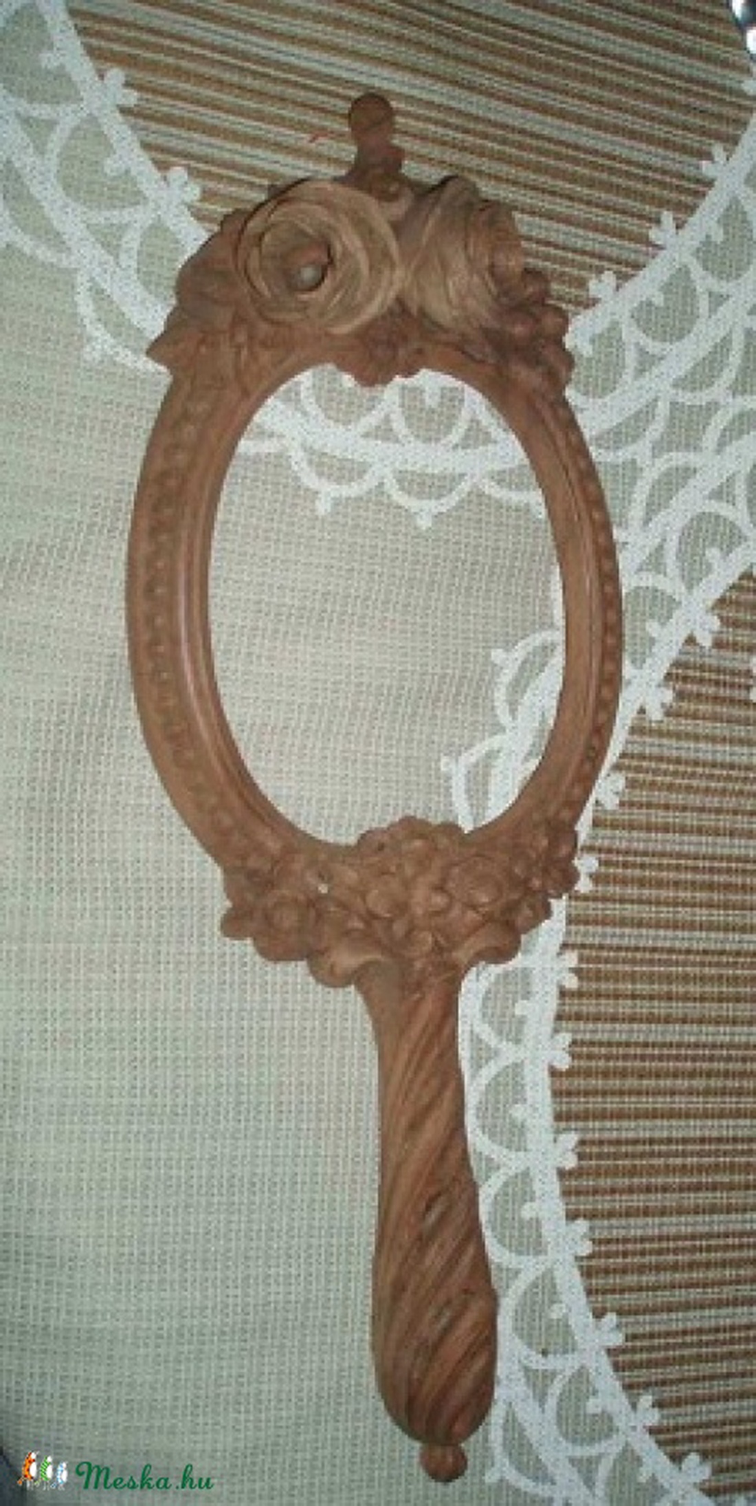 Fa faragott kézi tükör -  - Meska.hu