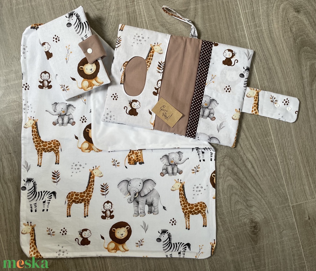 Újszülött alap szett - szafari - táska & tok - pelenkatáska - pelenkatartó tok - Meska.hu