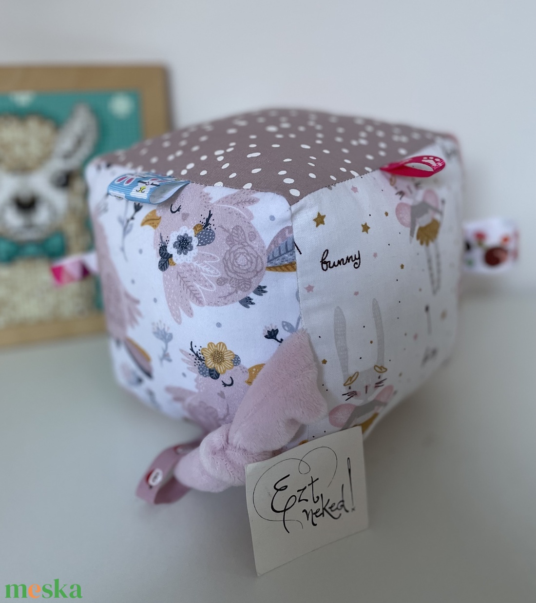 Babakocka - lányos, pasztell mintával - baba - mama - babalátogató ajándékcsomag - Meska.hu