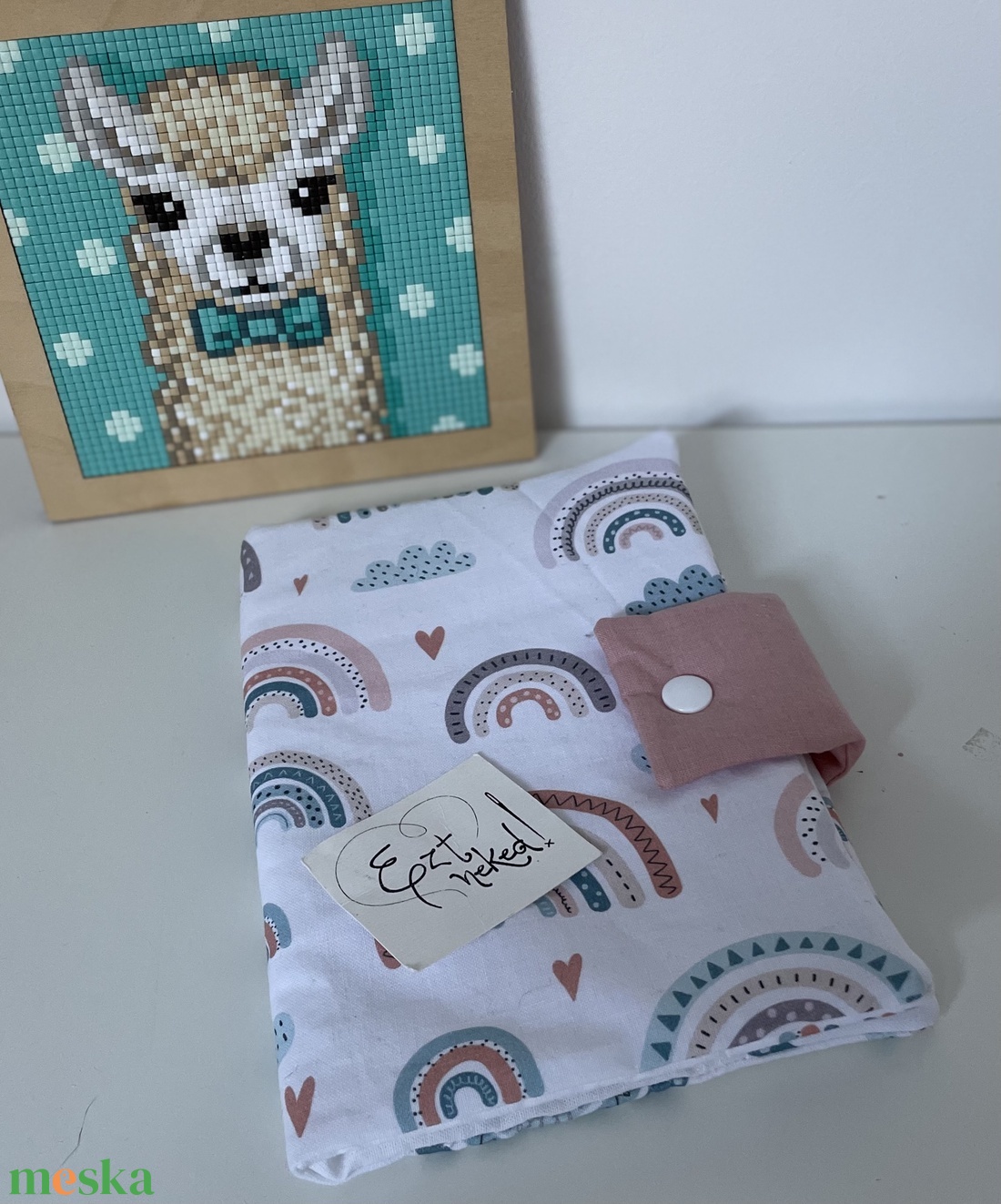 Eü kiskönyv borító - szivárványos - baba - mama - babaemlékek - egészségügyi kiskönyv borító - Meska.hu