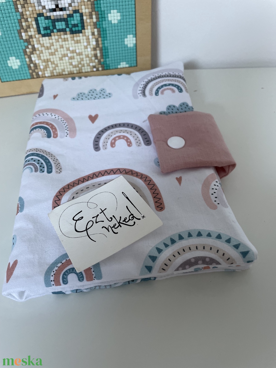 Eü kiskönyv borító - szivárványos - baba - mama - babaemlékek - egészségügyi kiskönyv borító - Meska.hu