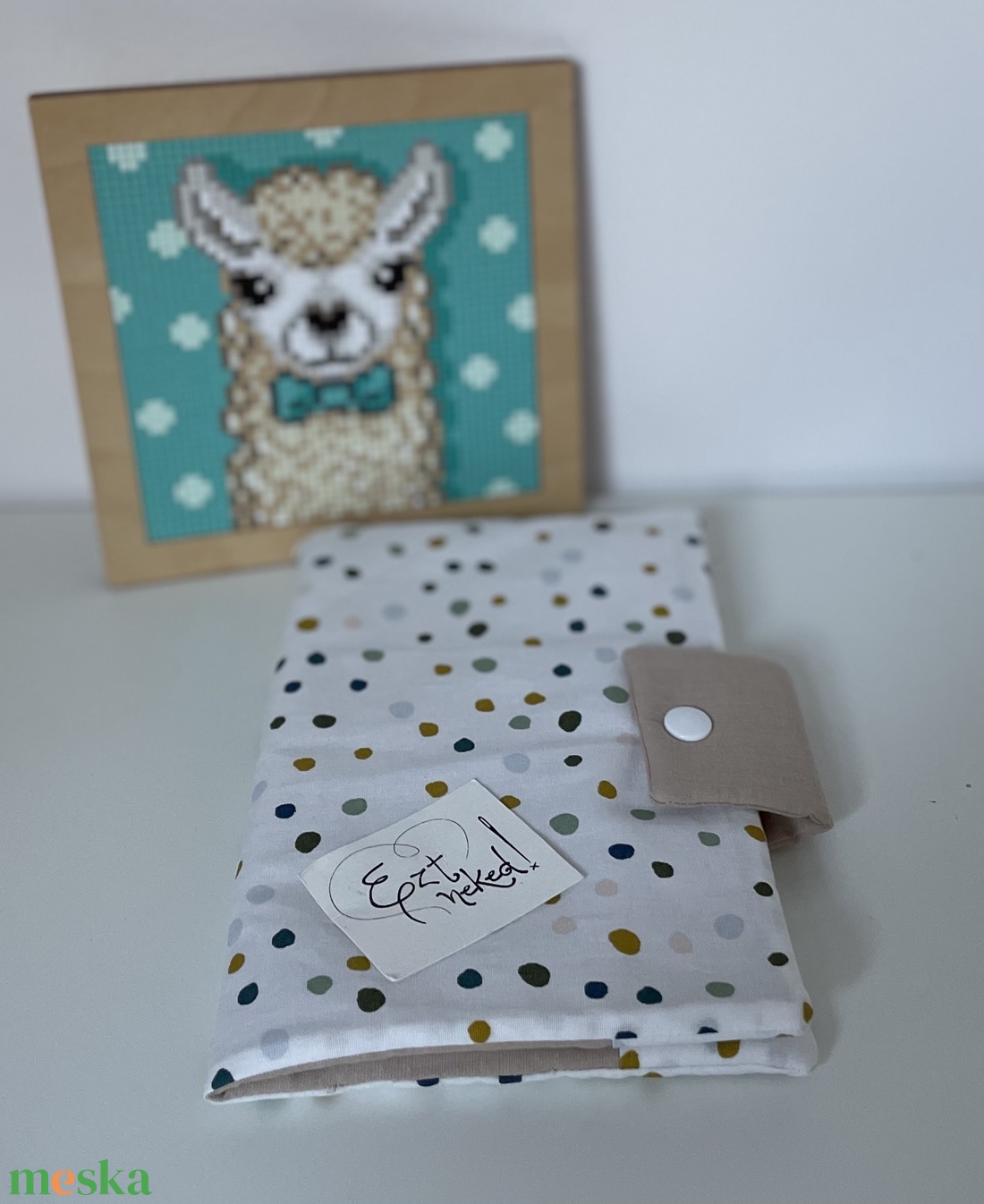 Eü kiskönyv borító - pöttyös - baba - mama - babaemlékek - egészségügyi kiskönyv borító - Meska.hu