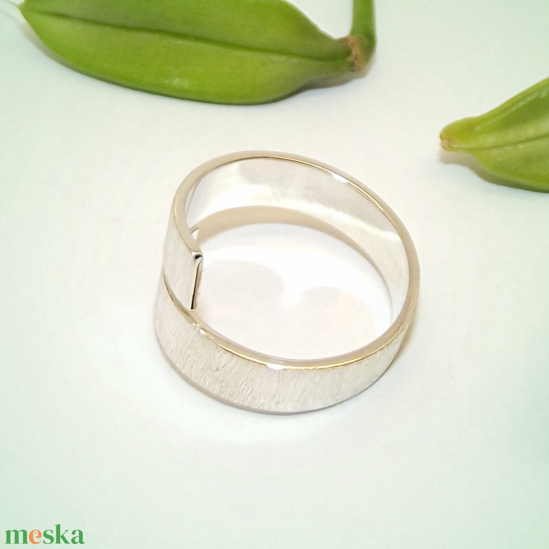 Csavart, keresztbe csiszolt, női ezüst gyűrű, 58-as méret, állítható (VCSA.08) - ékszer - gyűrű - statement gyűrű - Meska.hu
