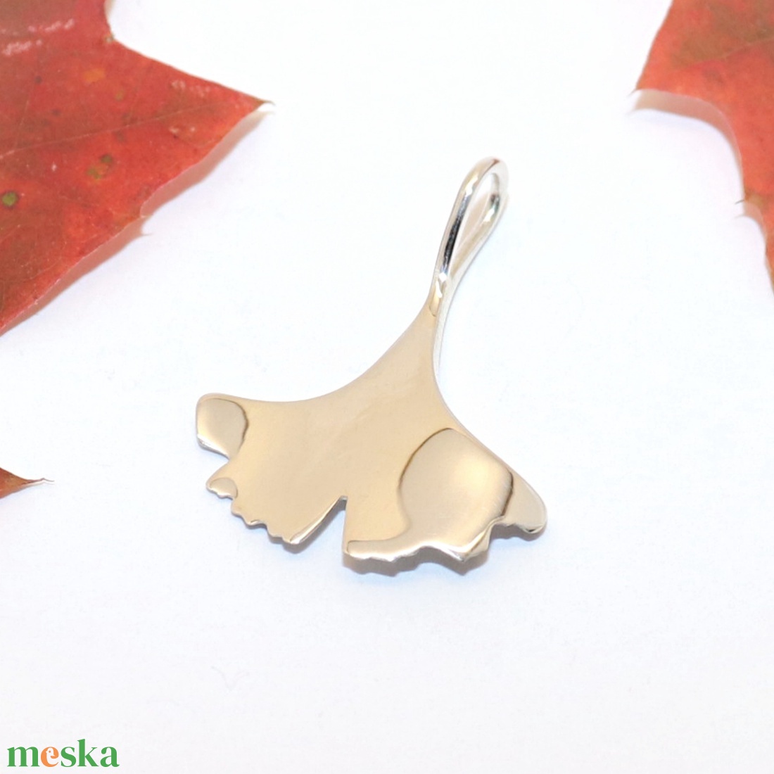 Ginkgo biloba, csiszolt, női ezüst medál (EGK.17) - ékszer - nyaklánc - medál - Meska.hu Ginkgo biloba, csiszolt, női ezüst medál (EGK.17) - ékszer - nyaklánc - medál - Meska.hu