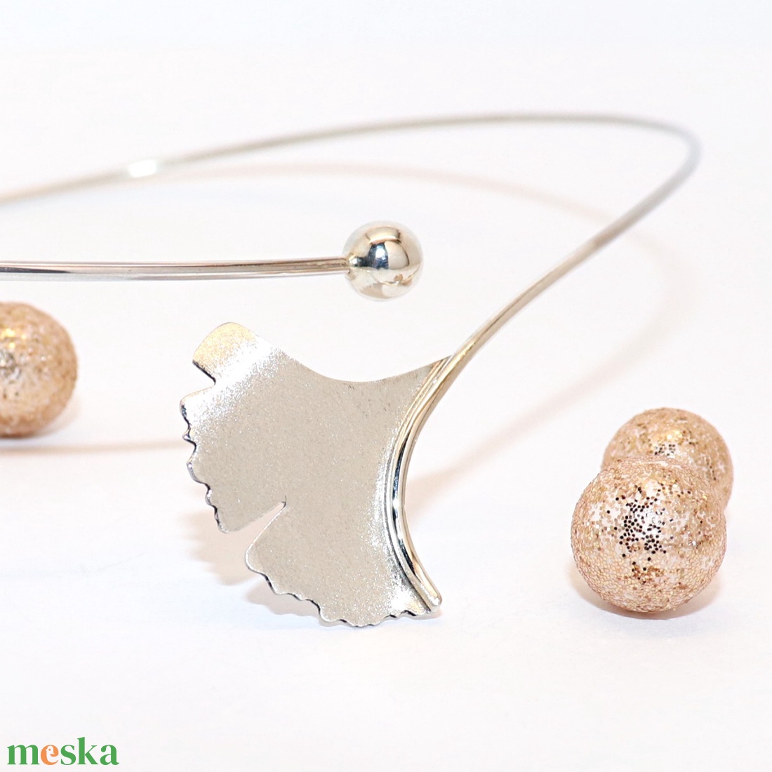Ginkgo biloba, mattírozott, női ezüst nyakék (EGK.22) - ékszer - nyaklánc - nyakpánt, gallér - Meska.hu Ginkgo biloba, mattírozott, női ezüst nyakék (EGK.22) - ékszer - nyaklánc - nyakpánt, gallér - Meska.hu