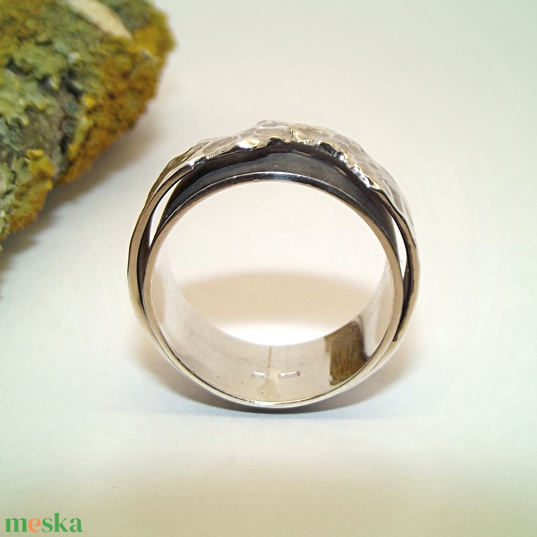 Dupla karika kalapálva, női ezüst gyűrű, 57-es méret (VDU.02) - ékszer - gyűrű - statement gyűrű - Meska.hu