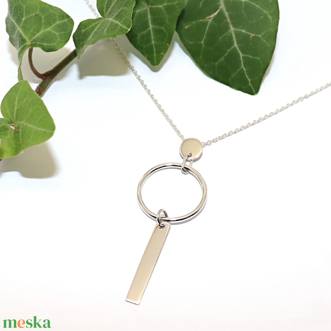 Körök négyzettel, női ezüst nyaklánc, 50 cm (ENY.020) - ékszer - nyaklánc - medálos nyaklánc - Meska.hu Körök négyzettel, női ezüst nyaklánc, 50 cm (ENY.020) - ékszer - nyaklánc - medálos nyaklánc - Meska.hu