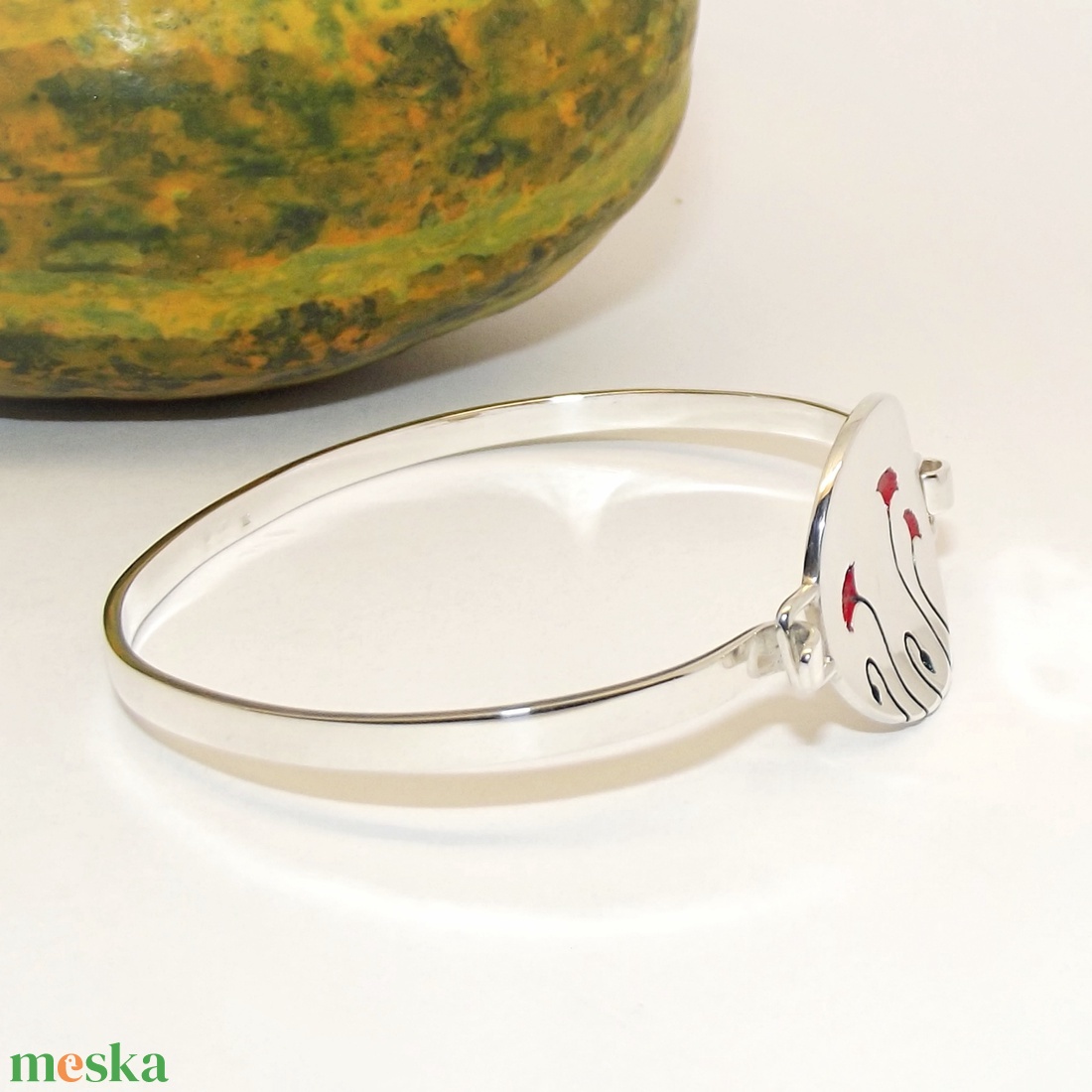 Piros pipacsos, női ezüst karkötő, 19 cm (EPK.11) - ékszer - karkötő - karperec - Meska.hu Piros pipacsos, női ezüst karkötő, 19 cm (EPK.11) - ékszer - karkötő - karperec - Meska.hu