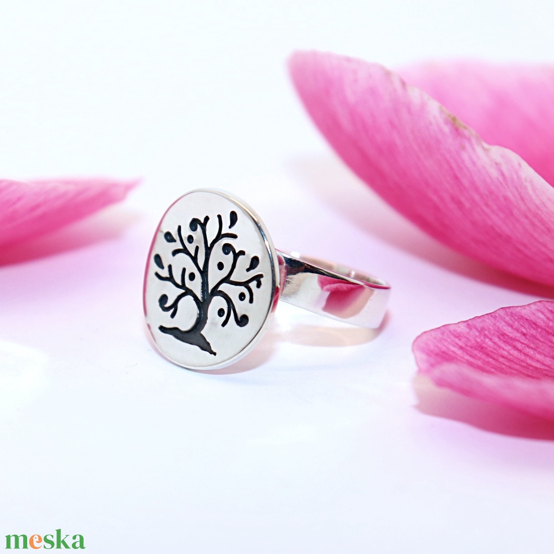 Antikolt életfa, női ezüst gyűrű, állítható (EGY.281) - ékszer - gyűrű - statement gyűrű - Meska.hu