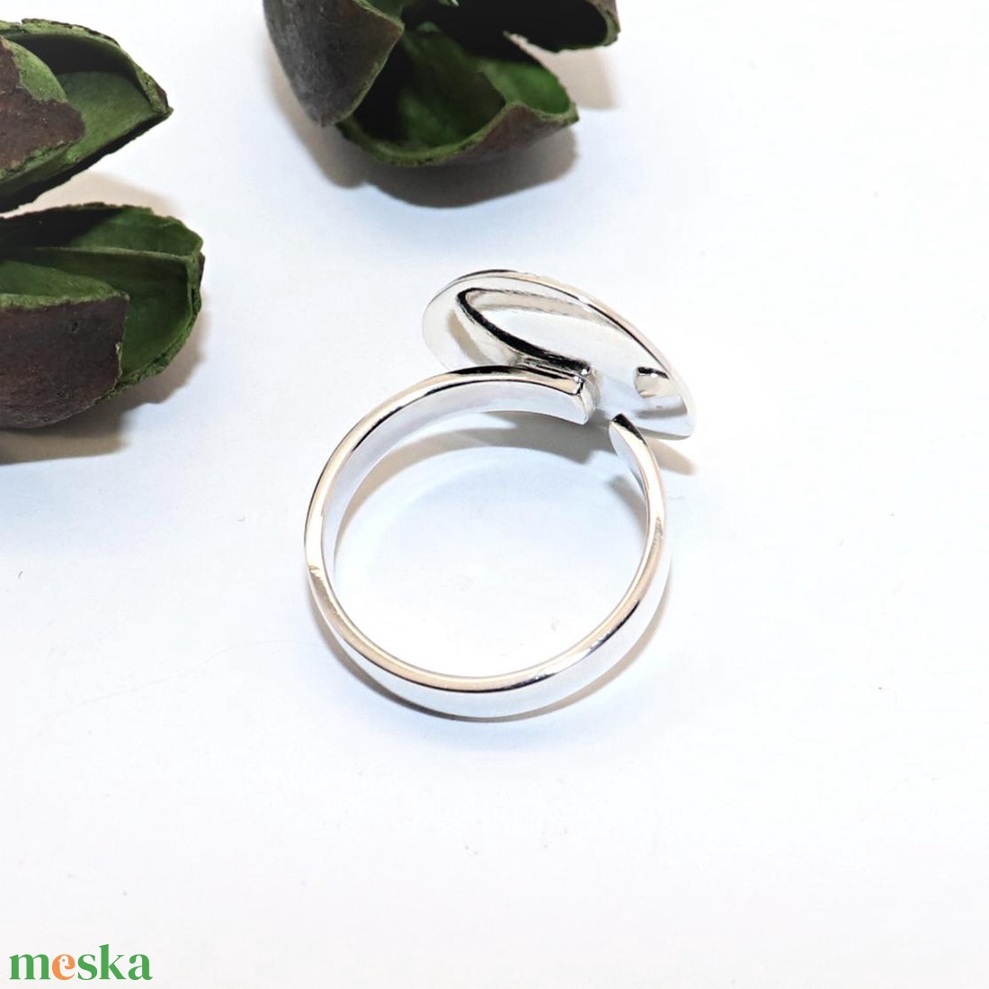 Rózsa mintás, női ezüst gyűrű, 57-es méret, állítható (EGY.010) - ékszer - gyűrű - statement gyűrű - Meska.hu