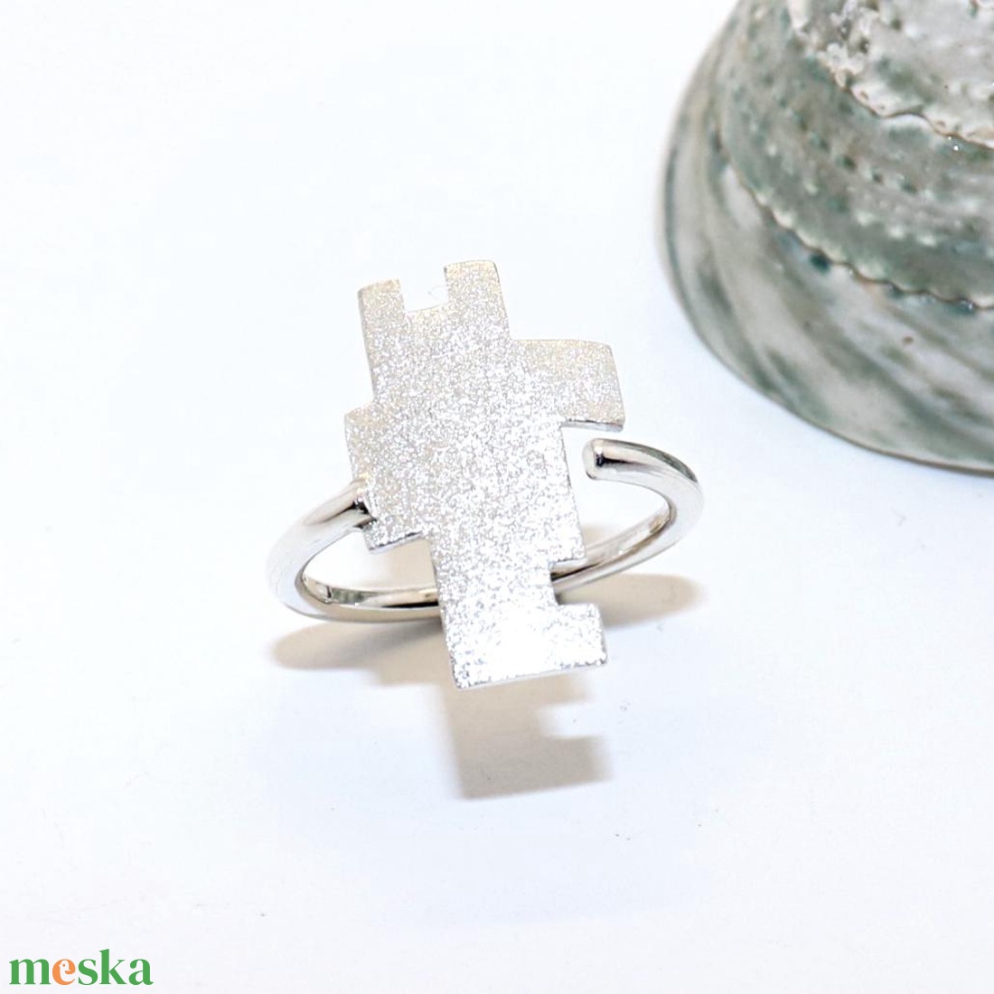 Kubista, női ezüst gyűrű, 58-as méret, állítható (EGY.040) - ékszer - gyűrű - statement gyűrű - Meska.hu