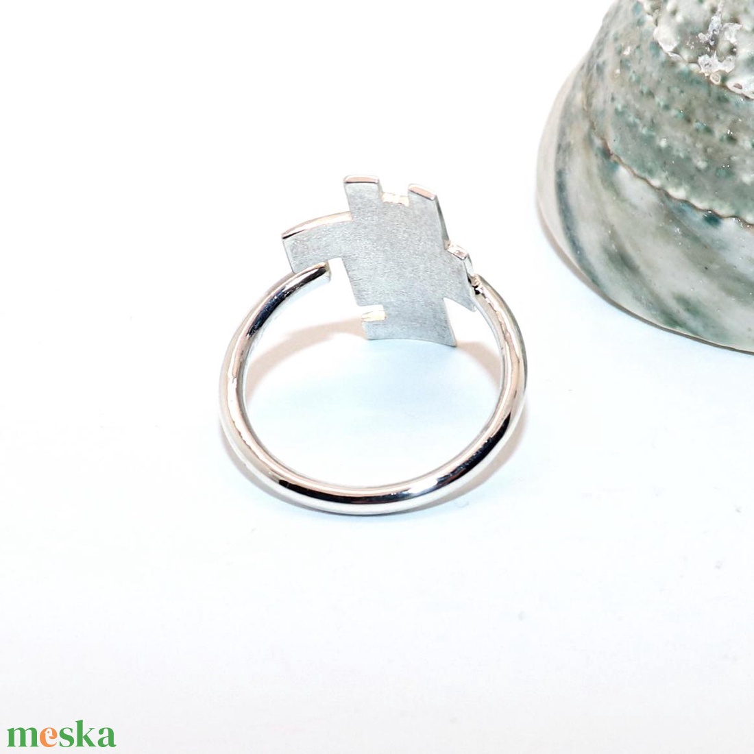 Kubista, női ezüst gyűrű, 58-as méret, állítható (EGY.040) - ékszer - gyűrű - statement gyűrű - Meska.hu