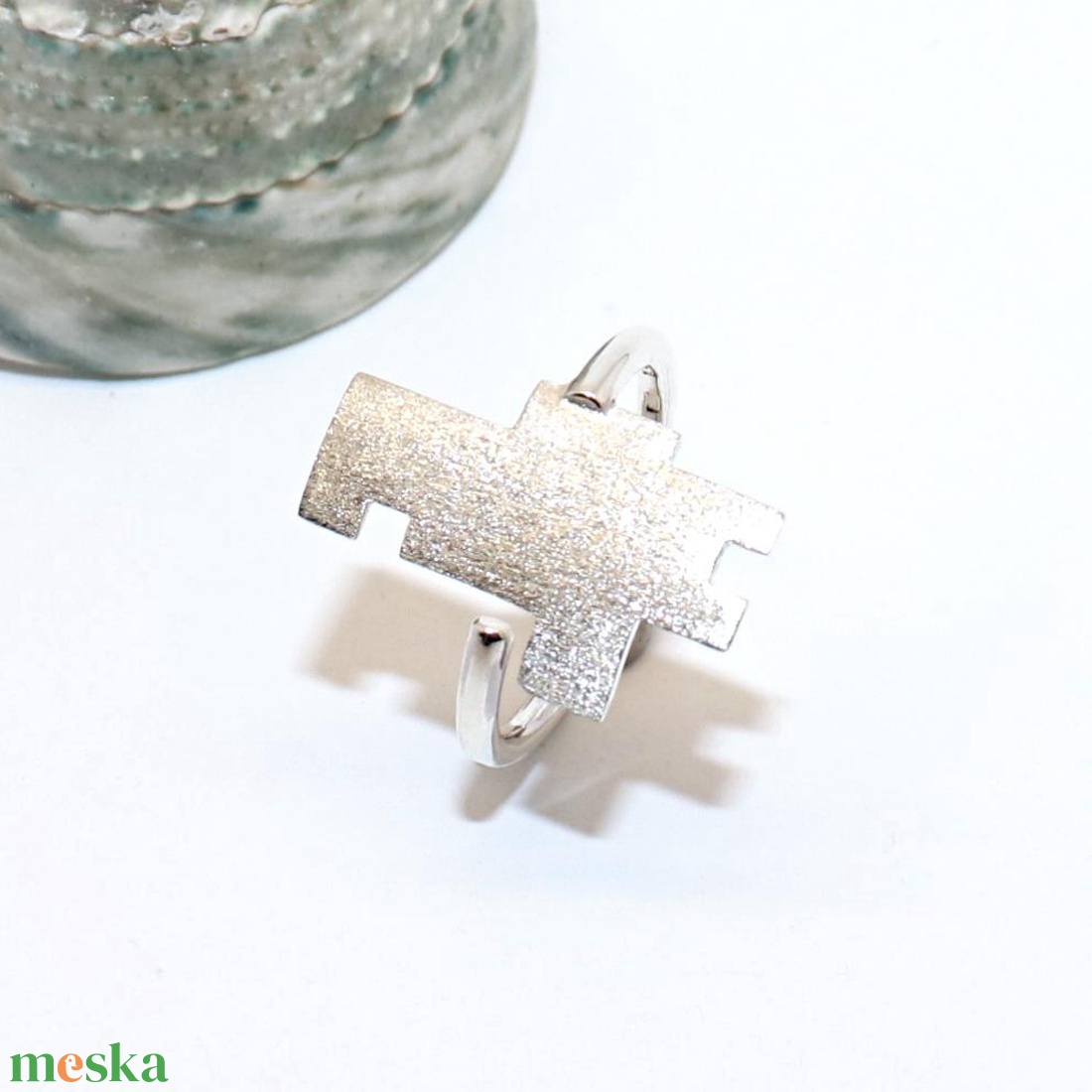 Kubista, női ezüst gyűrű, 58-as méret, állítható (EGY.040) - ékszer - gyűrű - statement gyűrű - Meska.hu