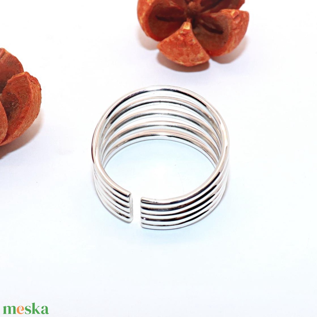 Huzal, női ezüst gyűrű, 63-as méret, állítható (EGY.155) - ékszer - gyűrű - statement gyűrű - Meska.hu